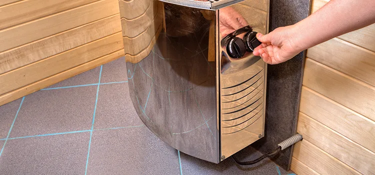 Floor-mounted sauna heater Installation in Bradford, Ontario