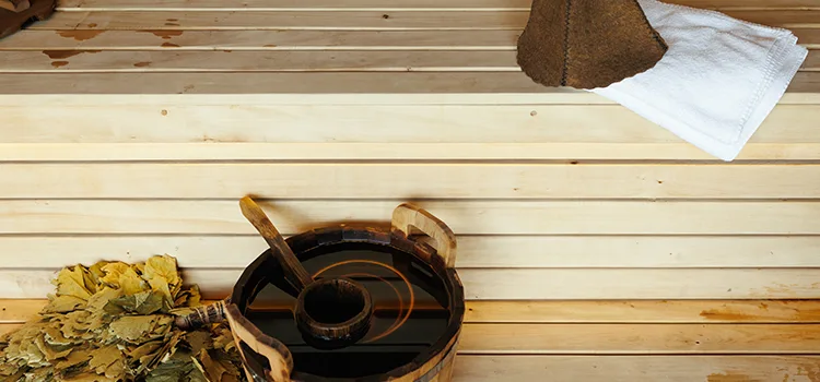 Fir Wood Sauna Ceiling Installation in Bradford, Ontario